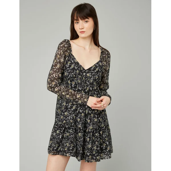 Robe courte imprimée Noir