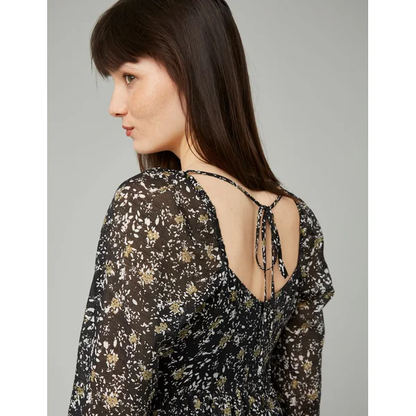Robe courte imprimée Noir