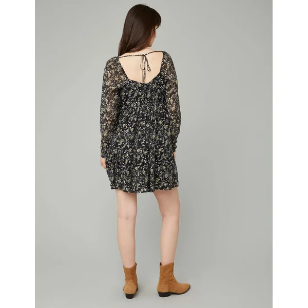 Robe courte imprimée Noir