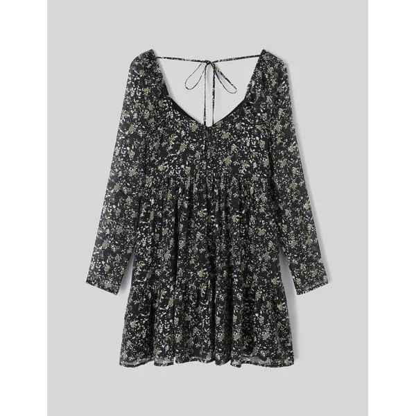 Robe courte imprimée Noir