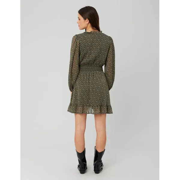 Robe courte imprimée Vert kaki