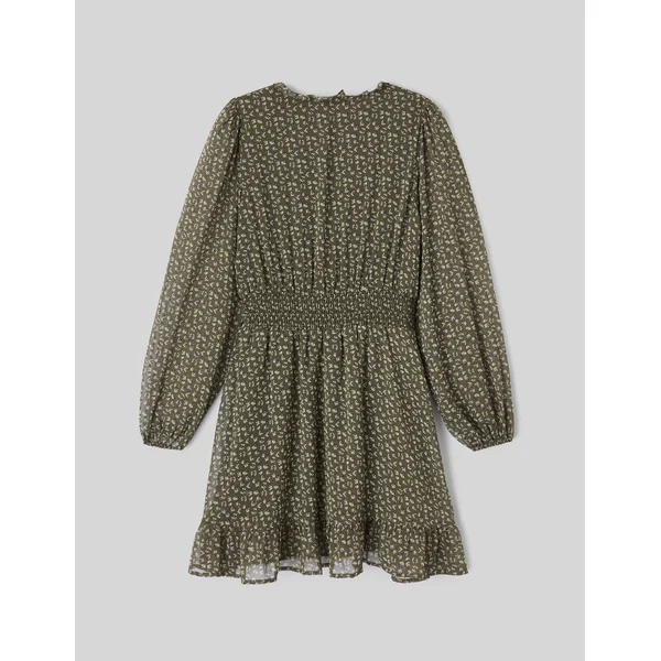 Robe courte imprimée Vert kaki