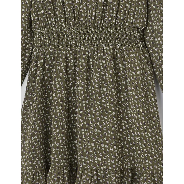 Robe courte imprimée Vert kaki