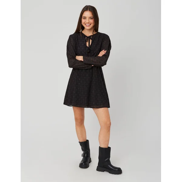 Robe courte jacquard Noir