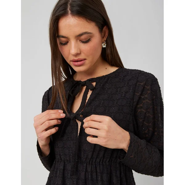Robe courte jacquard Noir