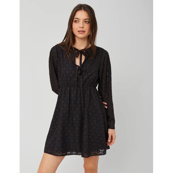 Robe courte jacquard Noir