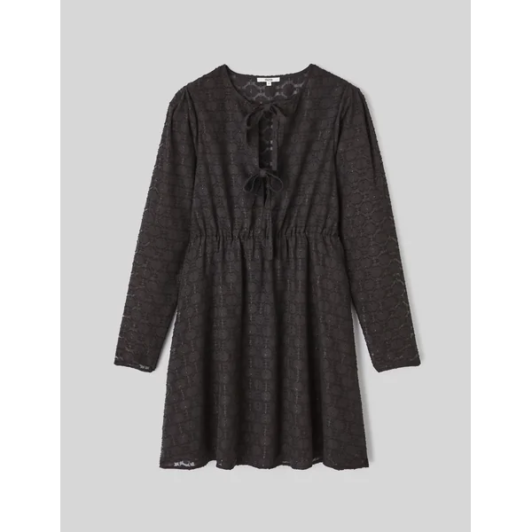 Robe courte jacquard Noir