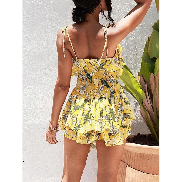 Robe Courte Jaune Bohème