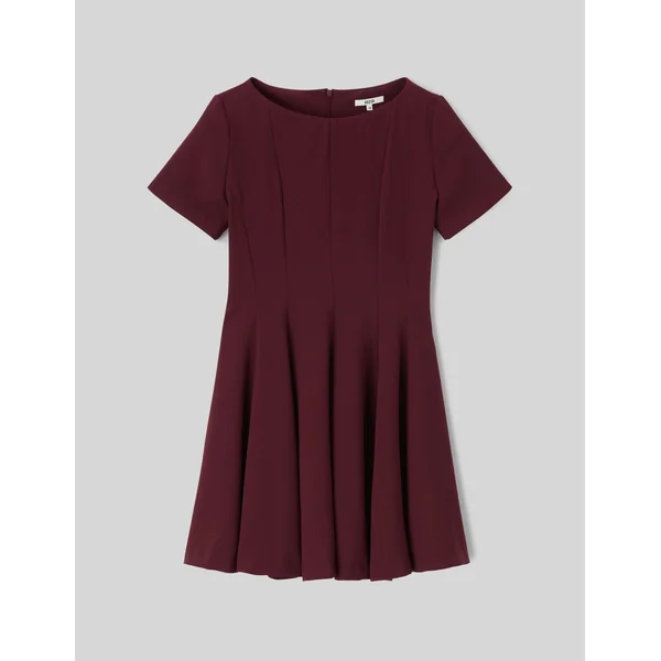 Robe courte patineuse en polyester recyclé Bordeaux