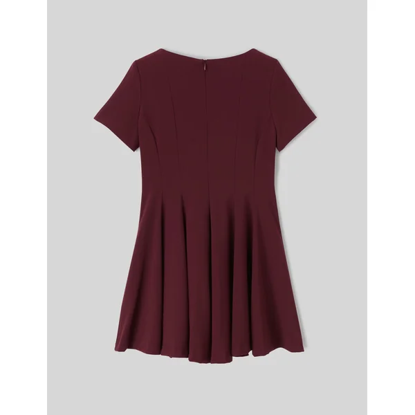 Robe courte patineuse en polyester recyclé Bordeaux