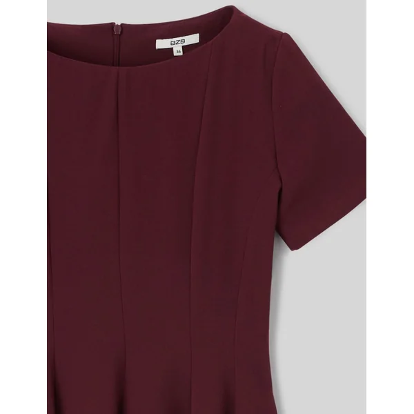 Robe courte patineuse en polyester recyclé Bordeaux