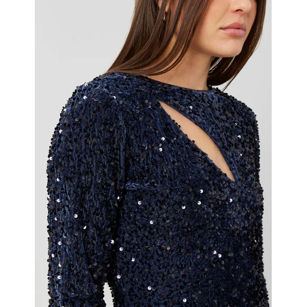 Robe courte sequins Bleu foncé