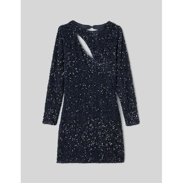 Robe courte sequins Bleu foncé