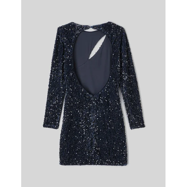 Robe courte sequins Bleu foncé