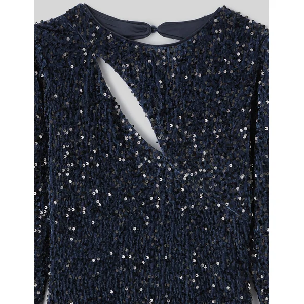 Robe courte sequins Bleu foncé
