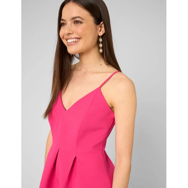 Robe courte à fines bretelles Rose