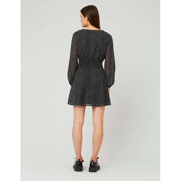 Robe courte à pois Noir