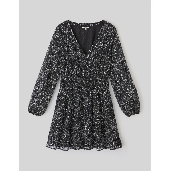 Robe courte à pois Noir