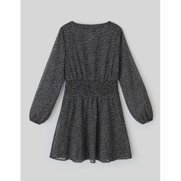 Robe courte à pois Noir