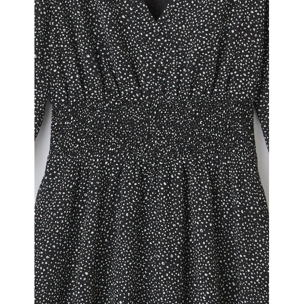 Robe courte à pois Noir