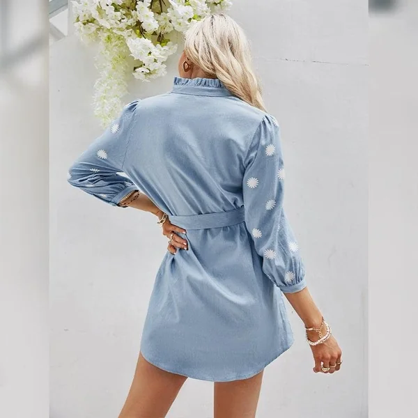 Robe De Bureau Bohème Bleue