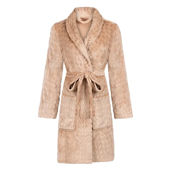 Robe de chambre courte en fleece - Beige