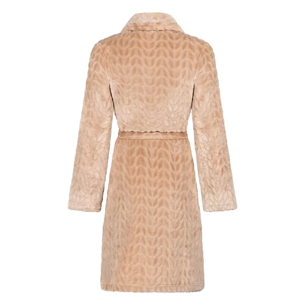 Robe de chambre courte en fleece - Beige