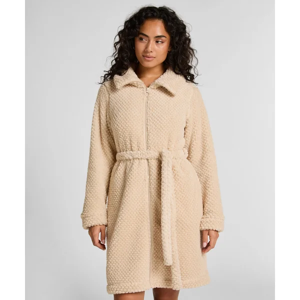 Robe de chambre en polaire à fermeture éclair - Blanc