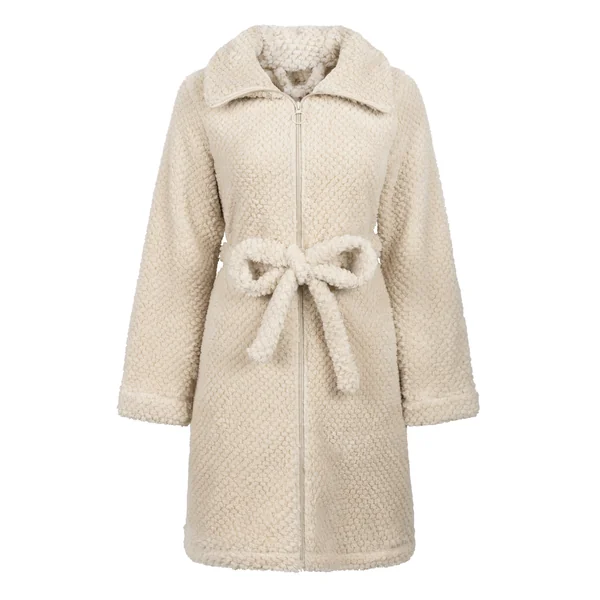 Robe de chambre en polaire à fermeture éclair - Blanc