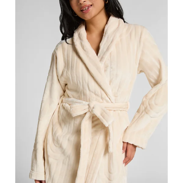 Robe de chambre longue en Fleece - Blanc