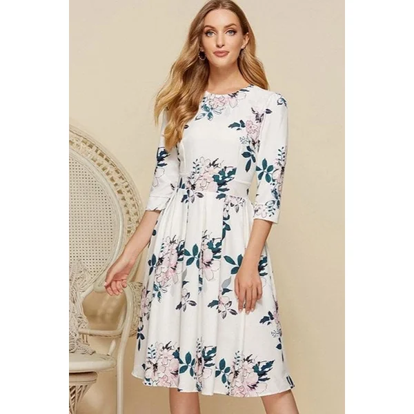 Robe De Cérémonie Bohème À Fleurs Blanches