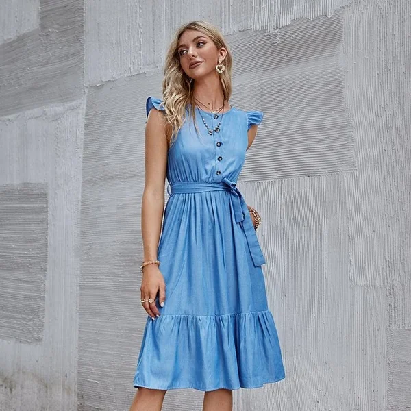 Robe De Demoiselle D’Honneur Bohème Bleue