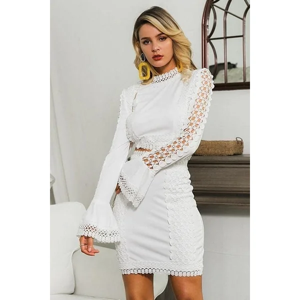 Robe De Demoiselle D’Honneur Bohème En Dentelle Blanche