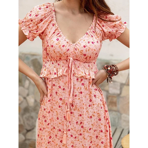Robe De Demoiselle D’Honneur Rose Bohème