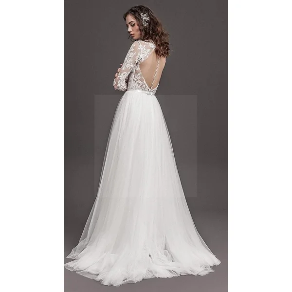 Robe de mariée boheme dentelle dos nu