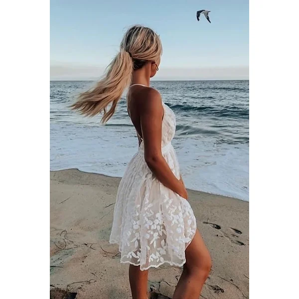 Robe de Mariée Bohème Chic Courte – Pénélope