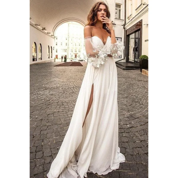 Robe de mariée bohème manche longue