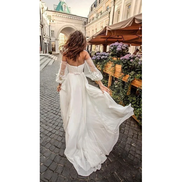 Robe de mariée bohème manche longue