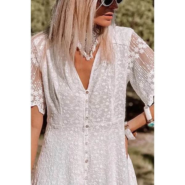 Robe de Mariée Bohème Mi Longue – Shannon