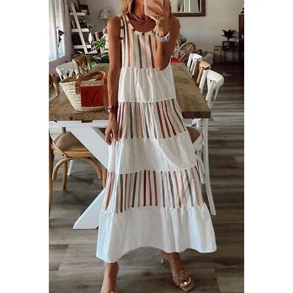 Robe De Maternité Blanche Hippie
