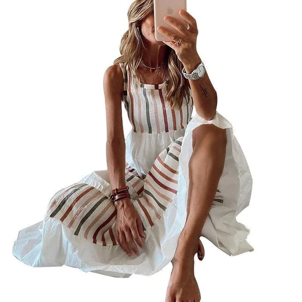 Robe De Maternité Blanche Hippie
