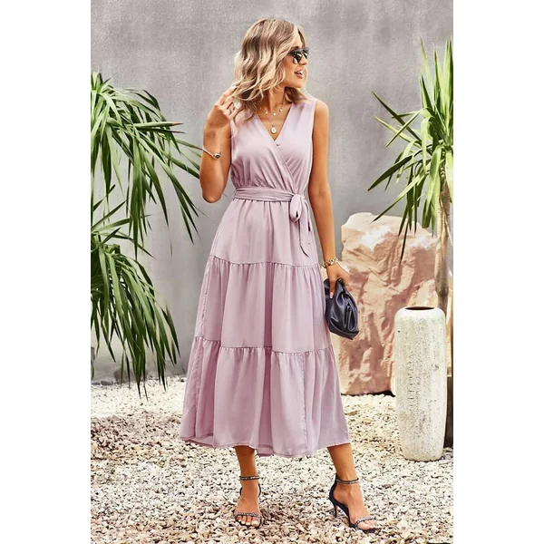 Robe de Soirée Longue Rose Style Champêtre
