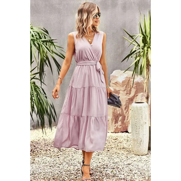 Robe de Soirée Longue Rose Style Champêtre