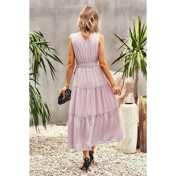 Robe de Soirée Longue Rose Style Champêtre