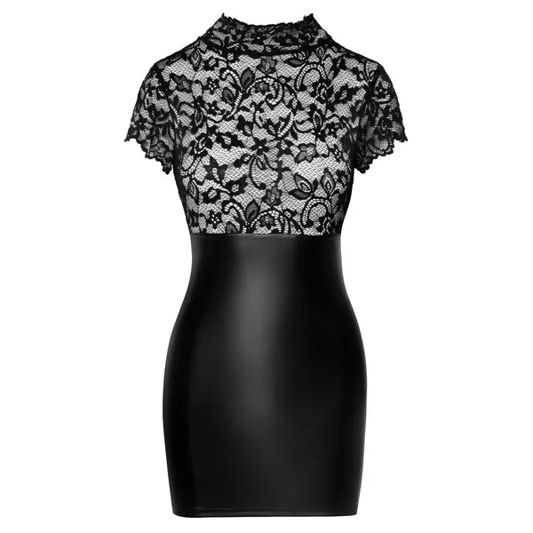 Robe duo wetlook-dentelle