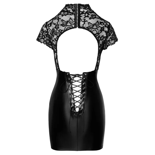 Robe duo wetlook-dentelle