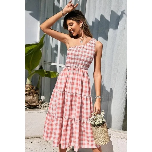 Robe D’Été Asymétrique Rose