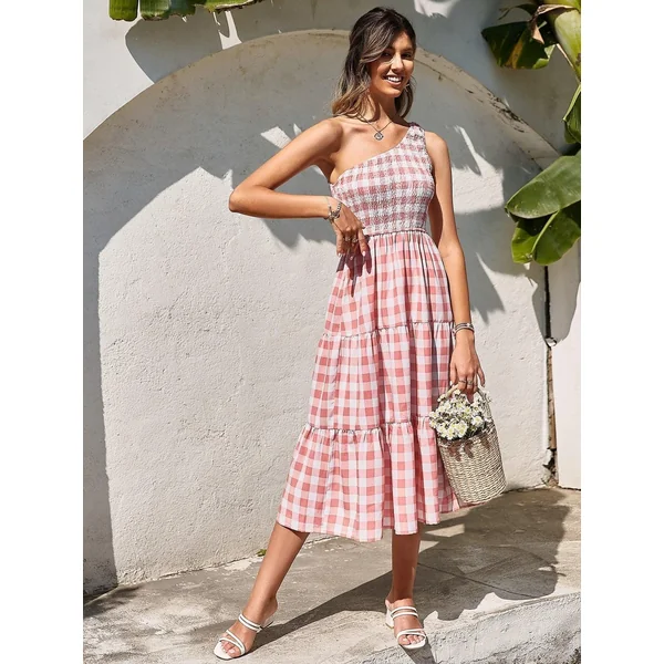 Robe D’Été Asymétrique Rose