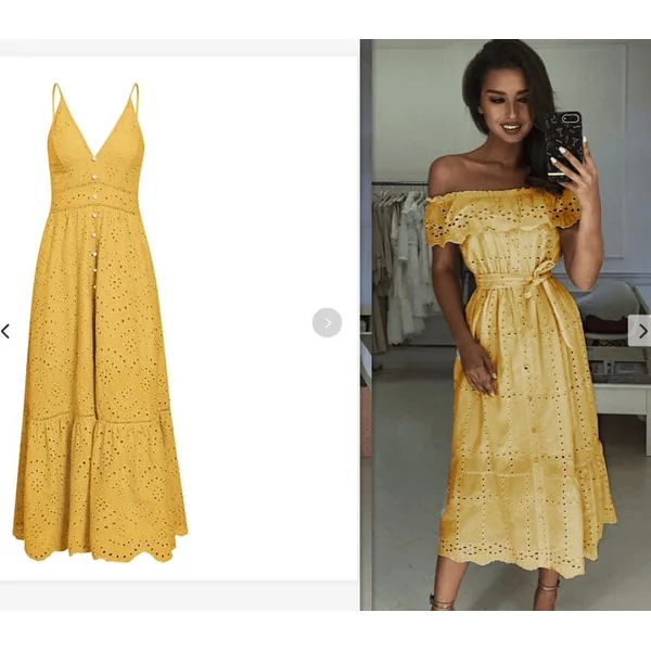 Robe En Coton À Volants Sur L’Épaule