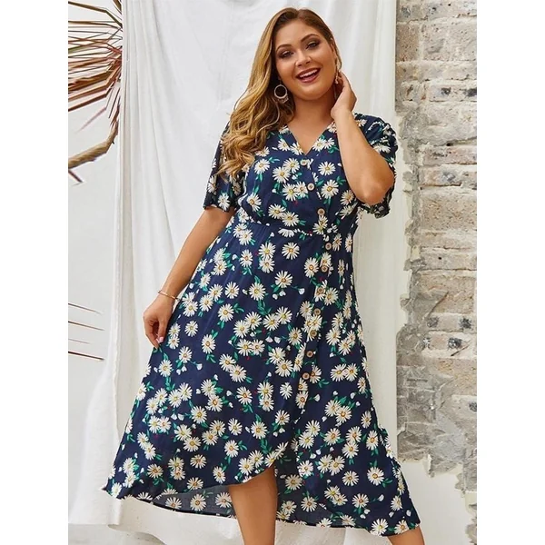 Robe Grande Taille Fashion Fleurie
